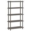 vidaXL Unidade de Estante 5 n&iacute;veis 100 x 40 x 177 cm PP Cinzento-claro