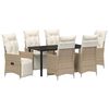 vidaXL Conjunto de Jantar para Jardim 7 unid. Bege vime PE