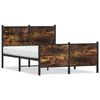 vidaXL Estrutura de cama sem colch&atilde;o 120x200 cm metal carvalho fumado