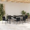 vidaXL Conjunto de Jantar para Jardim 7 pcs Preto e Cinza Rattan de PE