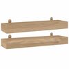vidaXL Prateleiras de parede 2 pcs 60x15x4 cm madeira de teca maci&ccedil;a