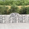 vidaXL Cestos gabi&atilde;o arqueados 40pcs 200x30x80/100cm ferro galvanizado