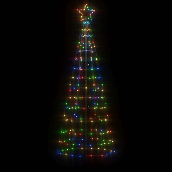 vidaXL &Aacute;rvore de Natal LED com Spikes 220 LEDs Coloridos 180 cm