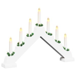 vidaXL Ponte de Vela de Natal com 7 LEDs Branco 39.5 x 5 x 29 cm