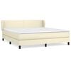 vidaXL Cama com molas/colch&atilde;o 180x200 cm couro artificial cor creme