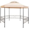 vidaXL Tenda/gazebo de jardim hexagonal 323x265 cm bege