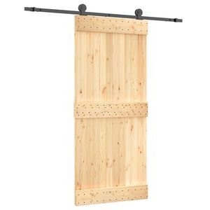 vidaXL Porta Deslizante 90 x 210 cm Natural e Preto