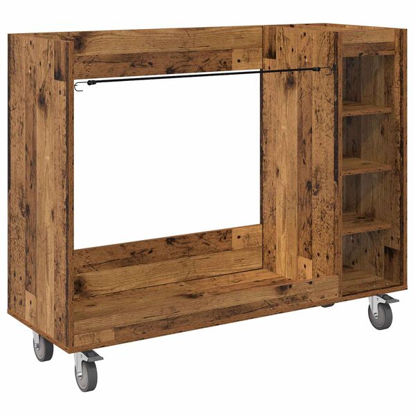 vidaXL Arm&aacute;rio de Golfe com roda Liso Madeira antiga 120 x 45 x 98 cm