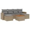 vidaXL 7 pcs conjunto de sof&aacute;s p/ jardim com almofad&otilde;es vime PE bege