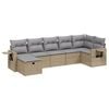 vidaXL 7 pcs conj. sof&aacute;s jardim c/ almofad&otilde;es vime PE bege misturado