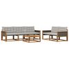 vidaXL Conjunto de Sof&aacute;s para Exterior 6 pcs Natural e Cinzento-Claro