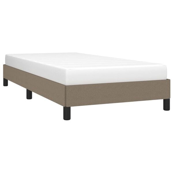 vidaXL Estrutura cama sem colch&atilde;o 90x200 cm tecido cinza-acastanhado