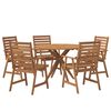 vidaXL 6 pcs conjunto de jantar para jardim madeira de ac&aacute;cia maci&ccedil;a
