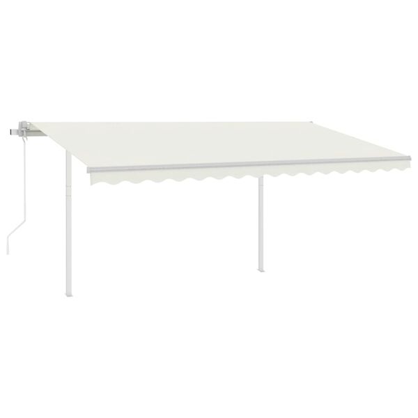 vidaXL Toldo autom&aacute;tico c/ LED e sensor de vento 4x3,5 m cor creme