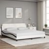 vidaXL Estrutura de cama Dover couro artificial branco e preto