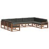vidaXL Conjunto de Sof&aacute;s para Exterior 9 pcs Natural e Antracite