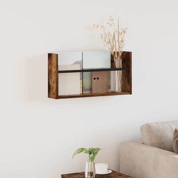 vidaXL Estante de Revistas Carvalho Defumado 60 x 12 x 30 cm