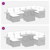 vidaXL 8 pcs conjunto sof&aacute;s jardim almofad&otilde;es vime PE/ac&aacute;cia cinzento