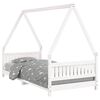 vidaXL Estrutura de cama infantil 90x200 cm pinho maci&ccedil;o branco