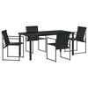 vidaXL Conjunto de Jantar para Jardim 5 unid. Preto Textileno e A&ccedil;o