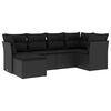 vidaXL 6 pcs conjunto sof&aacute;s de jardim c/ almofad&otilde;es vime PE preto