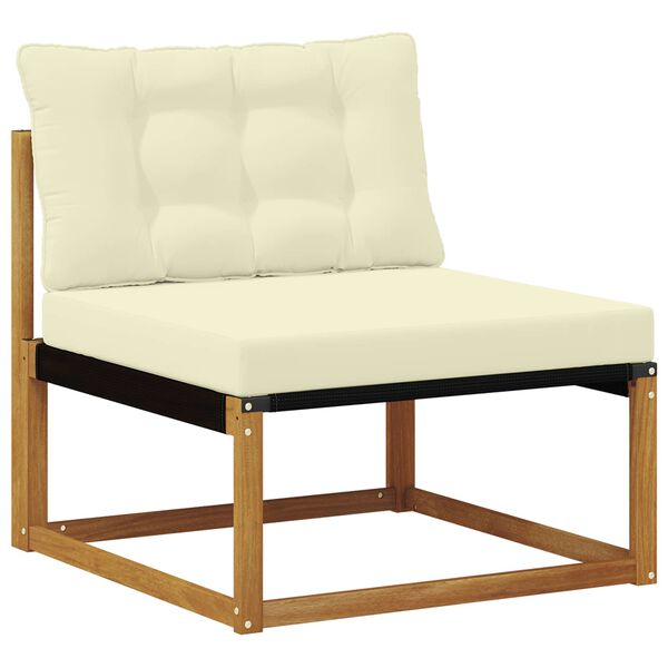 vidaXL Conjunto de Sof&aacute;s para Exterior 21 pcs Natural e Creme