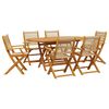 vidaXL 7 pcs conj. jantar p/ jardim polipropileno/madeira maci&ccedil;a bege