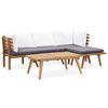 vidaXL Conjunto lounge de jardim 5 pcs madeira de ac&aacute;cia maci&ccedil;a