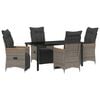 vidaXL Conjunto de Jantar para Jardim 5 unid. Cinzeto vime PE