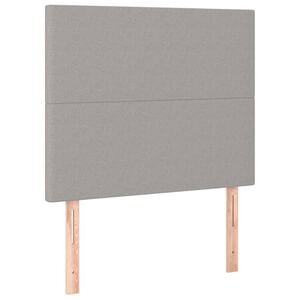 vidaXL Cabeceira Cinza Claro 80x5x118/128 cm Tecido