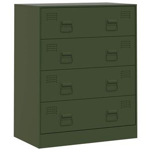 vidaXL Aparador 67x39x83 cm a&ccedil;o verde azeitona