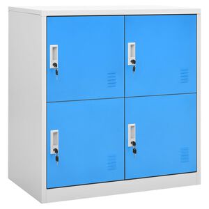 vidaXL Cacifo 90x45x92,5 cm a&ccedil;o cinzento-claro e azul