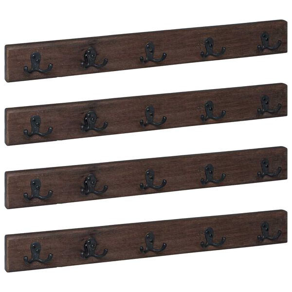 vidaXL Cabide Castanho 60 x 7 x 8 cm Madeira Refor&ccedil;ada S&oacute;lida