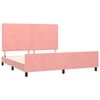 vidaXL Estrutura de cama c/ cabeceira 160x200 cm veludo rosa