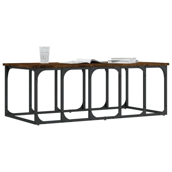 vidaXL Mesa de centro 100x50x35,5 cm derivados madeira carvalho fumado