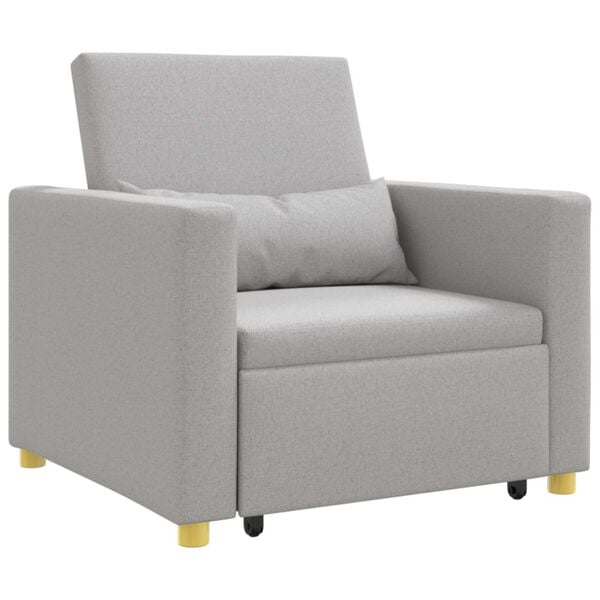 vidaXL Sof&aacute;-camas retr&aacute;til individual Cinza Nuvem 90 x 165 x 87 cm