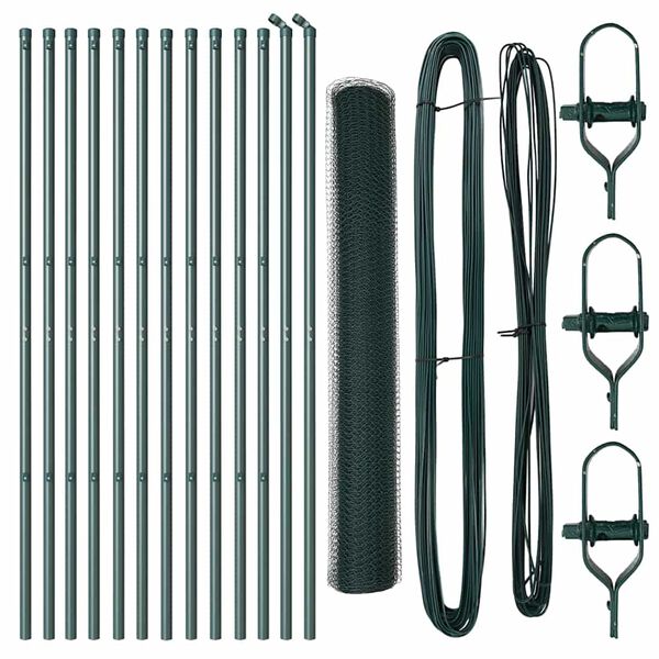 vidaXL Poste de Cerca Verde 25 x 1 m (malha de 25 mm) A&ccedil;o