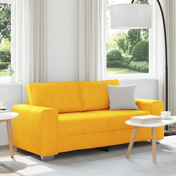 vidaXL Sof&aacute;-luvas 180x77x82 cm tecido corduroy amarelo-claro