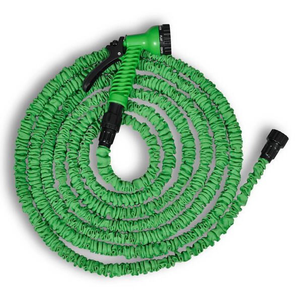 vidaXL Mangueira retrátil para jardim com bico de pulverização multifuncional de 5 a 15 m