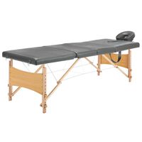 vidaXL Mesa massagens c/ 4 zonas estrutura madeira 186x68cm antracite