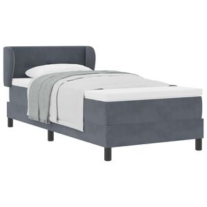 vidaXL Cama Box com colch&atilde;o Cinzento escuro 80 x 200 cm Veludo