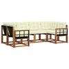 vidaXL Conjunto de Sof&aacute;s para Exterior 6 pcs Natural e Creme