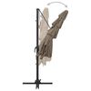 vidaXL Guarda-sol de jardim com poste de alumínio cinza-acastanhado