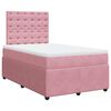 vidaXL Cama boxspring com colch&atilde;o 120x200 cm veludo rosa
