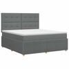 vidaXL Cama box spring com colch&atilde;o Cinzento-Escuro 140 x 190 cm Tecido