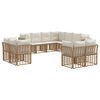 vidaXL Conjunto de Sof&aacute;s para Exterior Natural e Branco Creme