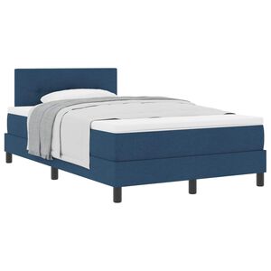 vidaXL Cama Box com cabeceira Manual Azul 120 x 200 cm tecido