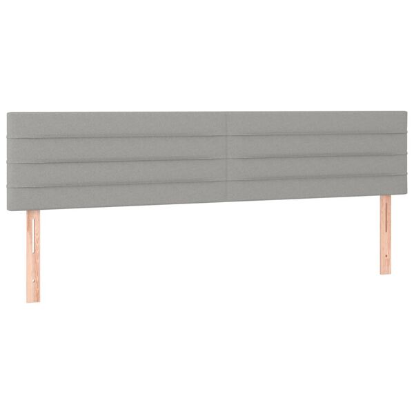 vidaXL Cabeceiras cinzento-claro 160x5x78/88 cm tecido