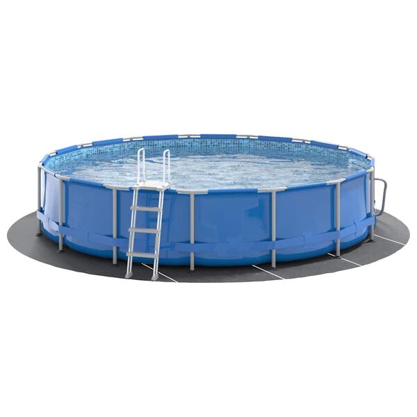 vidaXL Pano para ch&atilde;o de piscinas &Oslash;550 cm poli&eacute;ster geot&ecirc;xtil cinza