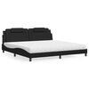 vidaXL Cama Viana com colch&atilde;o 200x200 cm couro artificial preto